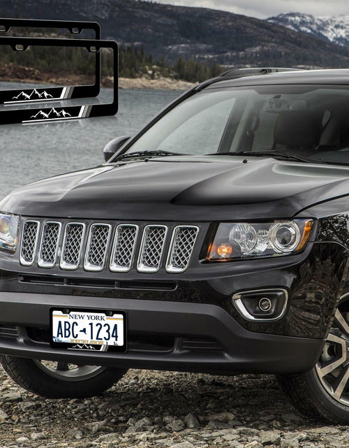 Load image into Gallery viewer, 2PCS Tri-Color Mountain License Plate Frames Stainless Steel White Gray
