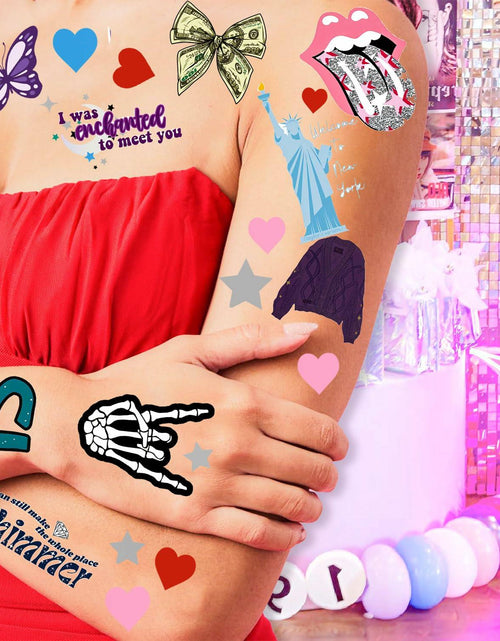 Load image into Gallery viewer, TS Music Album Temporary Tattoos 4 Sheets Birthday Party Favor Set
