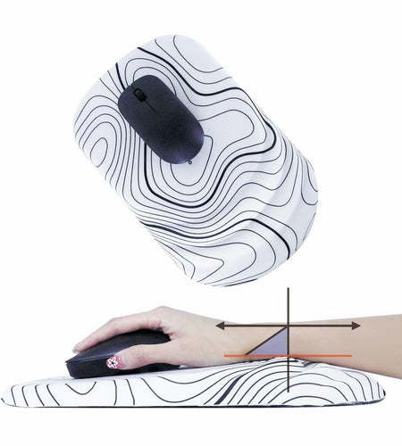 Viorichve Ergonomic Mouse Pad with Wrist Rest Support Non-Slip PU Base Black