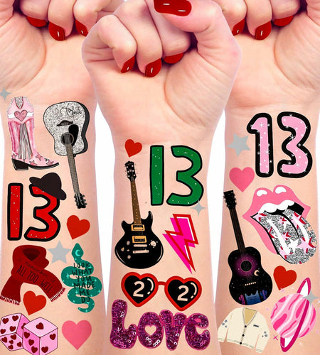 TS Music Album Temporary Tattoos 4 Sheets Birthday Party Favor Set