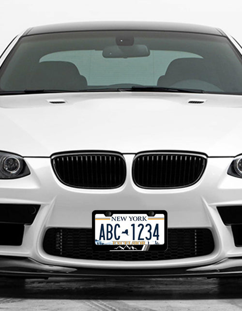 Load image into Gallery viewer, 2PCS Tri-Color Mountain License Plate Frames Stainless Steel White Gray
