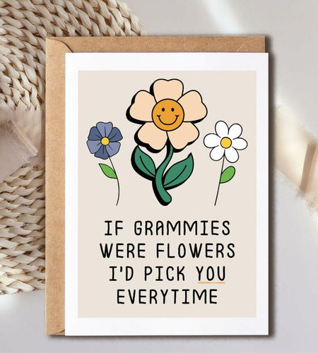 YoungGift Grammie Birthday Flower Card Mother's Day Thank You Multicolor