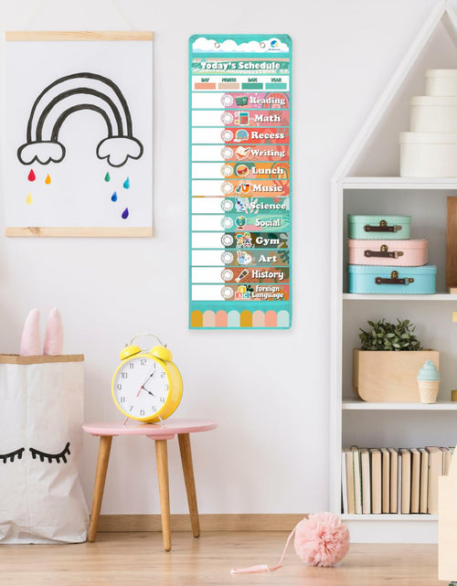 Load image into Gallery viewer, Wisdomsea Pocket Chart Classroom Blue 39 Double-Sided Erasable Cards
