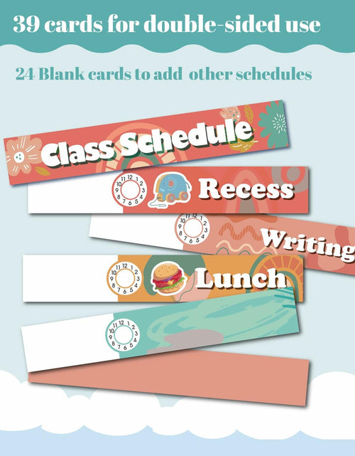 Load image into Gallery viewer, Wisdomsea Pocket Chart Classroom Blue 39 Double-Sided Erasable Cards
