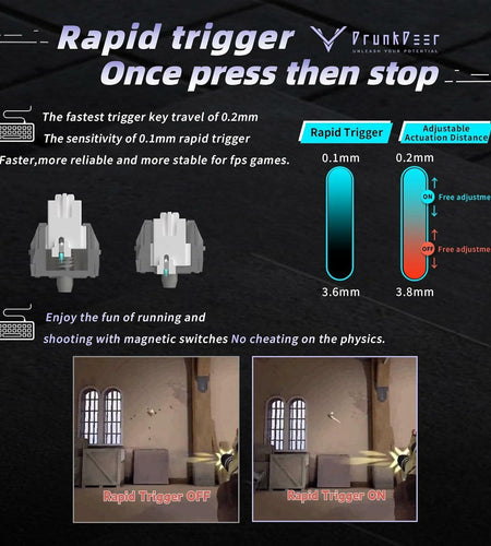 DrunkDeer G65 Gaming Keyboard Rapid Trigger Magnetic Switch RGB Black