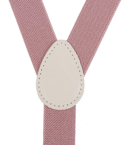 Pzle Boys' Bow Tie and Suspenders Set Adjustable Elastic 30 Inches Blush Pink
