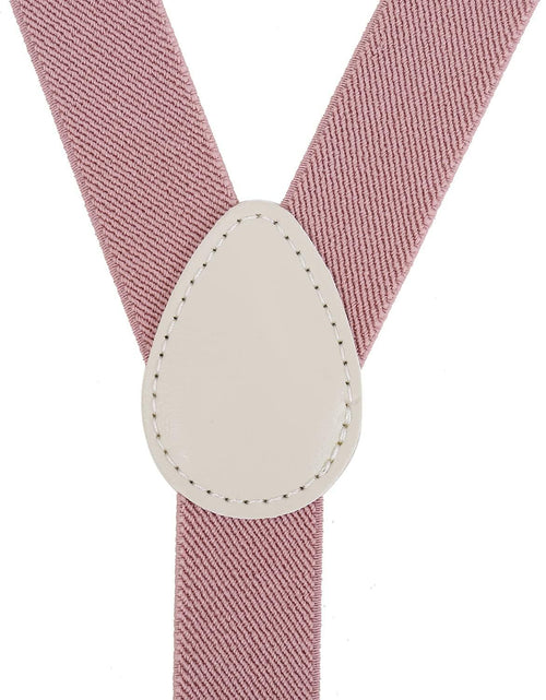 Load image into Gallery viewer, Pzle Boys' Bow Tie and Suspenders Set Adjustable Elastic 30 Inches Blush Pink
