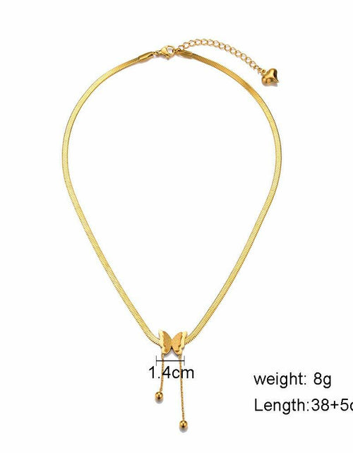 Load image into Gallery viewer, 18K Gold Butterfly Necklace for Women Elegant Jewelry Gift Box Included
