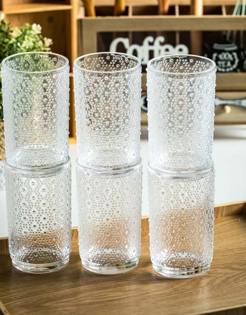 Load image into Gallery viewer, KEMORELA 6PCS Hobnail Old-Fashioned Glasses Set 15oz with Reusable Straws

