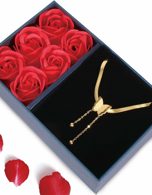 Load image into Gallery viewer, 18K Gold Butterfly Necklace for Women Elegant Jewelry Gift Box Included
