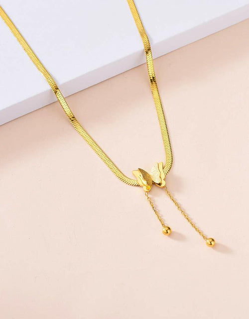 Load image into Gallery viewer, 18K Gold Butterfly Necklace for Women Elegant Jewelry Gift Box Included
