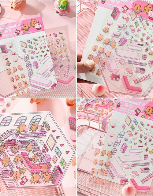 Load image into Gallery viewer, Zxvskr 8 Sets DIY 3D House Stickers Cartoon Colourful Convenience Fruit Flower
