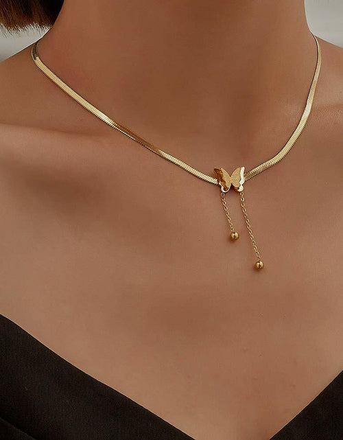 Load image into Gallery viewer, 18K Gold Butterfly Necklace for Women Elegant Jewelry Gift Box Included
