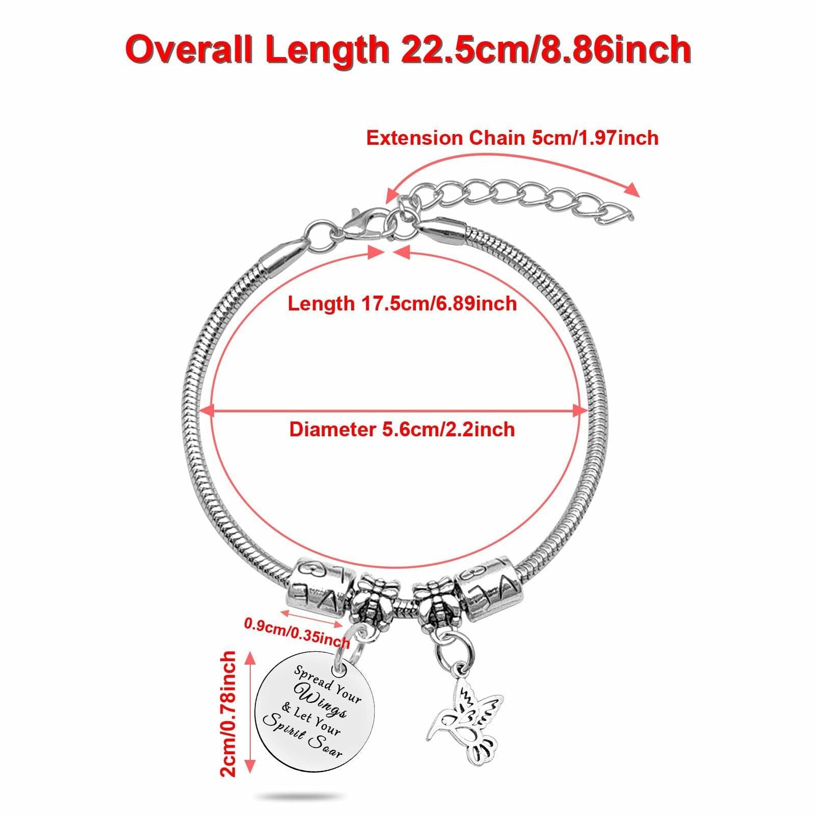DlaeKua Silver Bracelet Hummingbird Jewelry Christmas Gift Women