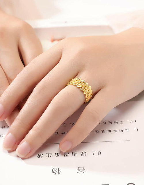 Load image into Gallery viewer, Mozume 14K Gold Plated Sterling Silver Ring Eternity Band (Gold 2, 8)
