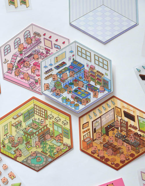 Load image into Gallery viewer, Zxvskr 8 Sets DIY 3D House Stickers Cartoon Colourful Convenience Fruit Flower
