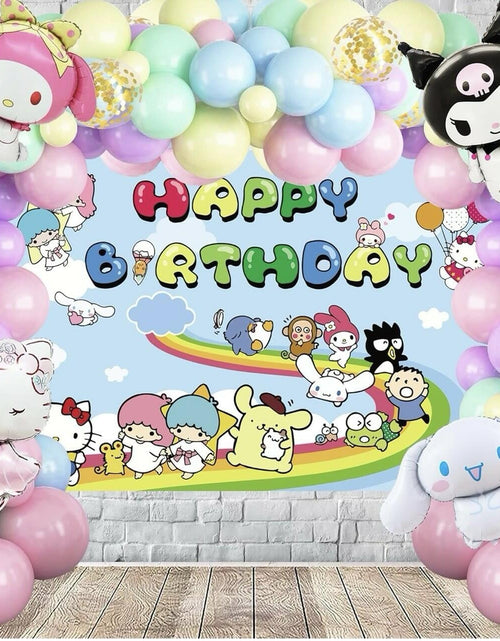 Load image into Gallery viewer, Generic Kawaii Birthday Party Decorations Set Banner Cake Topper Balloons Plates
