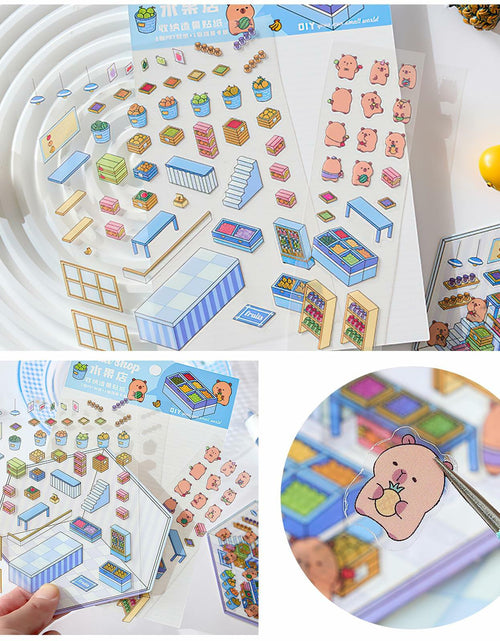 Load image into Gallery viewer, Zxvskr 8 Sets DIY 3D House Stickers Cartoon Colourful Convenience Fruit Flower
