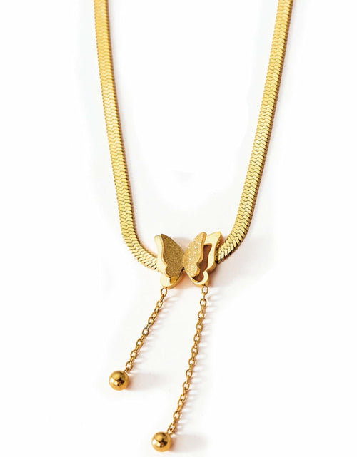 Load image into Gallery viewer, 18K Gold Butterfly Necklace for Women Elegant Jewelry Gift Box Included
