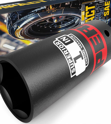 Aiourx 1/2" Drive Impact Socket 1" Deep 6 Point CR-V SAE for Car Repair