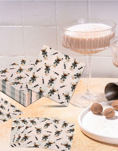 Load image into Gallery viewer, CHUNNIN Espresso Martini Napkins 50 PCS Brown Pink Disposable Paper Party

