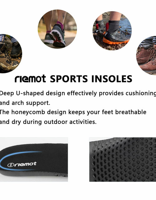 Load image into Gallery viewer, riemot Arch Supports Orthotics Sport Shoe Insoles 2 Pairs Grey Size US14/EU47
