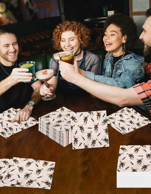 Load image into Gallery viewer, CHUNNIN Espresso Martini Napkins 50 PCS Brown Pink Disposable Paper Party

