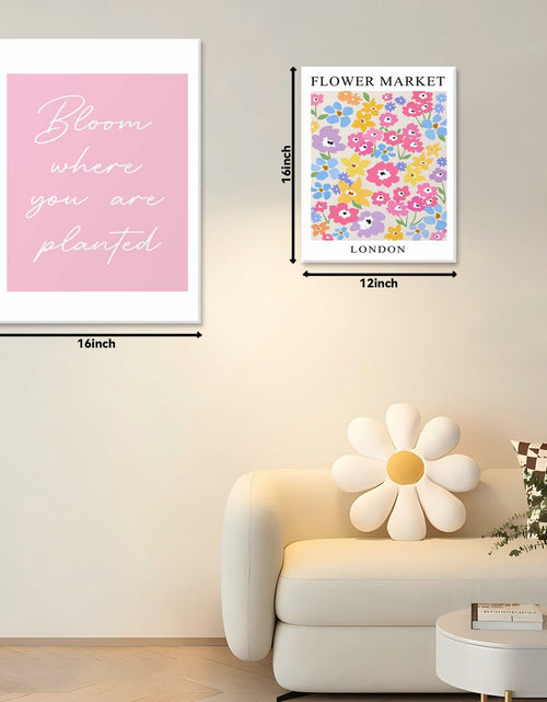 Load image into Gallery viewer, NOSUO Pink Wall Art Set of 3 Matisse Flowers Vintage Canvas 12x16 Inch Framed
