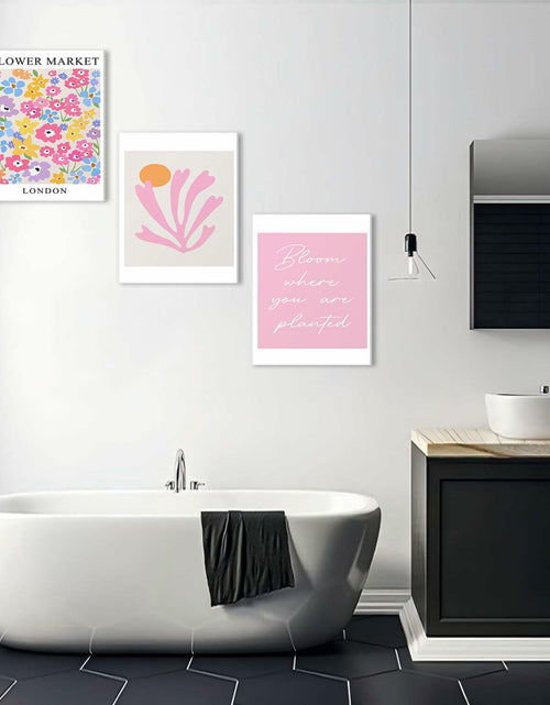 Load image into Gallery viewer, NOSUO Pink Wall Art Set of 3 Matisse Flowers Vintage Canvas 12x16 Inch Framed
