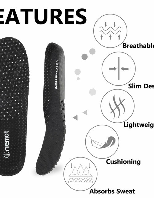 Load image into Gallery viewer, riemot Arch Supports Orthotics Sport Shoe Insoles 2 Pairs Grey Size US14/EU47
