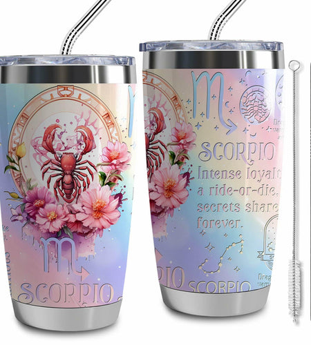 LLKJHGE Scorpio Zodiac 20oz Stainless Steel Insulated Tumbler with Lid