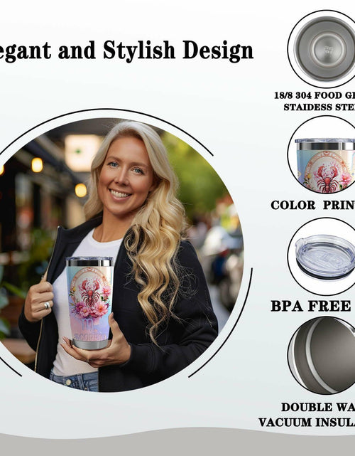 Load image into Gallery viewer, LLKJHGE Scorpio Zodiac 20oz Stainless Steel Insulated Tumbler with Lid
