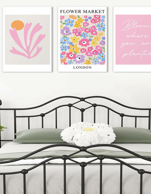 Load image into Gallery viewer, NOSUO Pink Wall Art Set of 3 Matisse Flowers Vintage Canvas 12x16 Inch Framed
