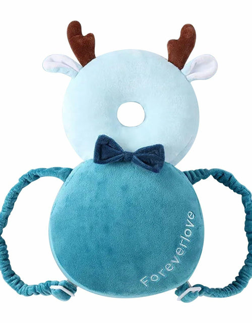 Load image into Gallery viewer, Loisdaro Baby Head Protector Adjustable Backpack Safety Mat Blue Deer
