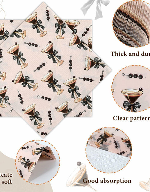 Load image into Gallery viewer, CHUNNIN Espresso Martini Napkins 50 PCS Brown Pink Disposable Paper Party
