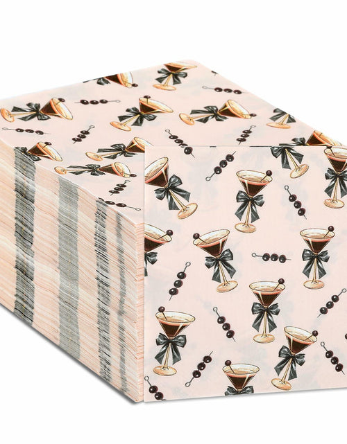 Load image into Gallery viewer, CHUNNIN Espresso Martini Napkins 50 PCS Brown Pink Disposable Paper Party
