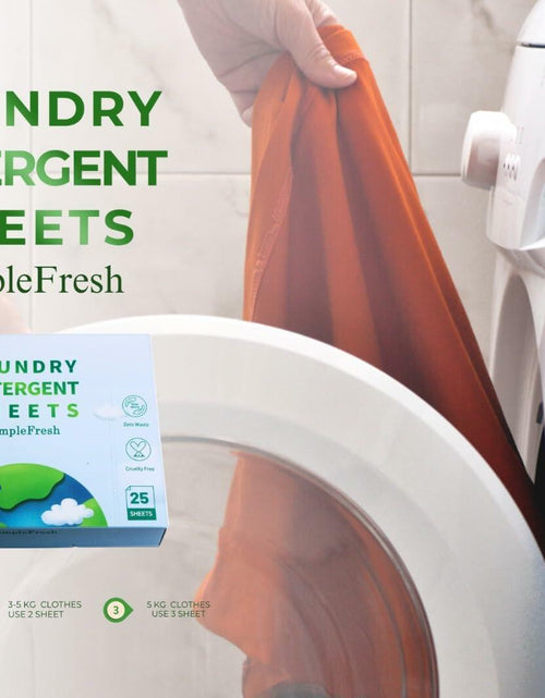 Load image into Gallery viewer, Simple Fresh Laundry Detergent Sheets Fragrance Free 50 Loads Pack of 25
