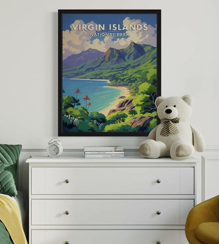 HomeArtPrint Virgin Islands National Park Retro Poster 8x10 Unframed