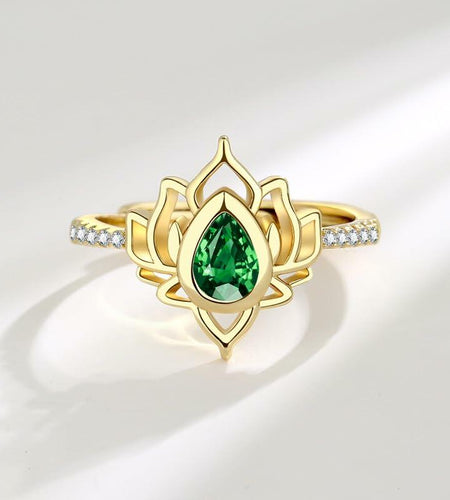XMTYQ S925 Silver Lotus Flower Zircon Inspirational Ring Silver