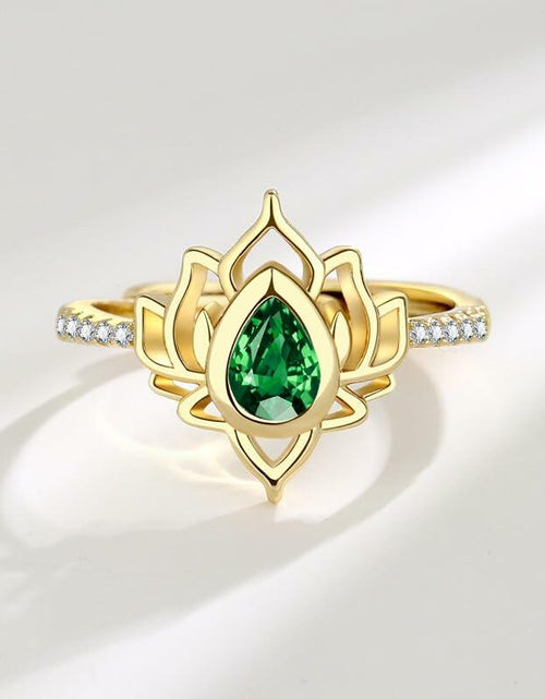 Load image into Gallery viewer, XMTYQ S925 Silver Lotus Flower Zircon Inspirational Ring Silver
