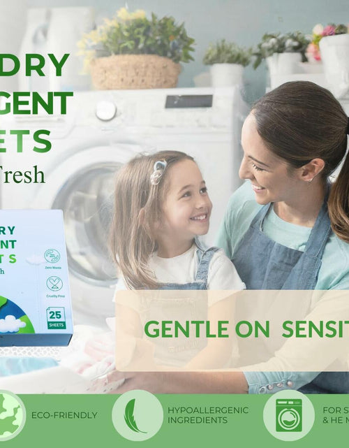 Load image into Gallery viewer, Simple Fresh Laundry Detergent Sheets Fragrance Free 50 Loads Pack of 25
