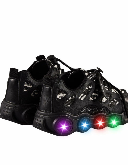 Load image into Gallery viewer, VRYUZHOU Children's Shining Party Sneakers Christmas Cartoon Black Size 7
