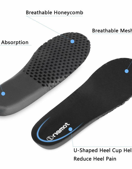 Load image into Gallery viewer, riemot Arch Supports Orthotics Sport Shoe Insoles 2 Pairs Grey Size US14/EU47
