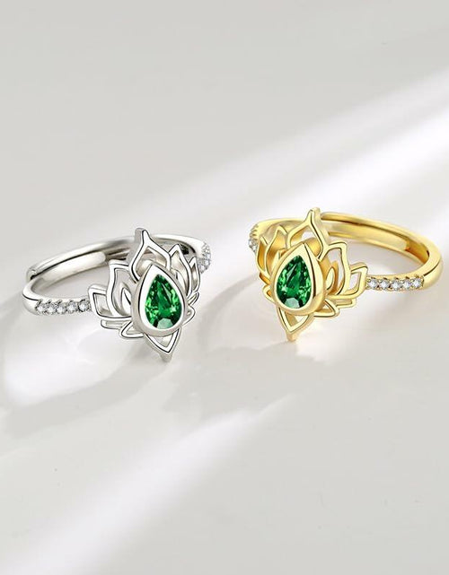 Load image into Gallery viewer, XMTYQ S925 Silver Lotus Flower Zircon Inspirational Ring Silver
