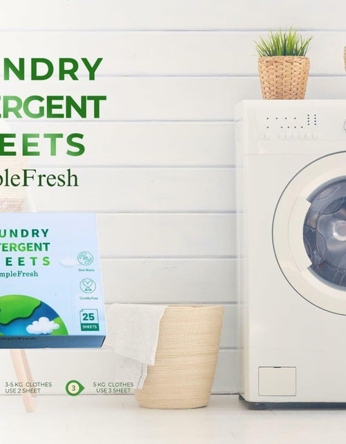 Load image into Gallery viewer, Simple Fresh Laundry Detergent Sheets Fragrance Free 50 Loads Pack of 25

