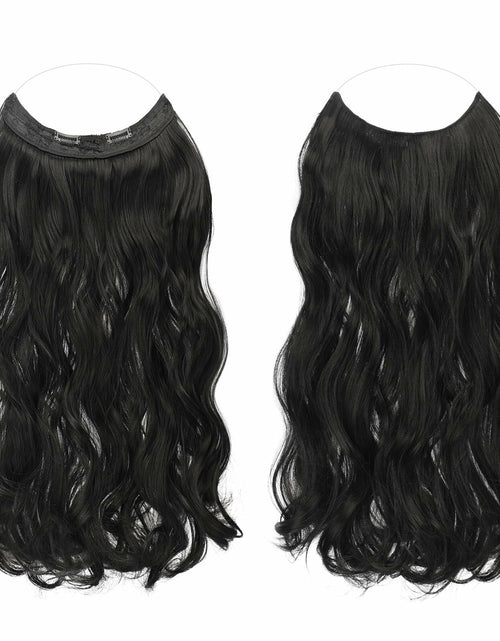 Load image into Gallery viewer, FESHFEN Invisible Wire Hair Extensions 20" Long Wavy Synthetic Black

