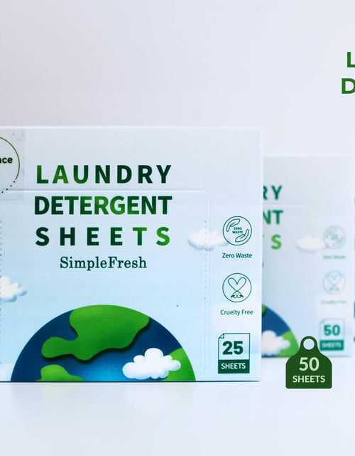 Load image into Gallery viewer, Simple Fresh Laundry Detergent Sheets Fragrance Free 50 Loads Pack of 25
