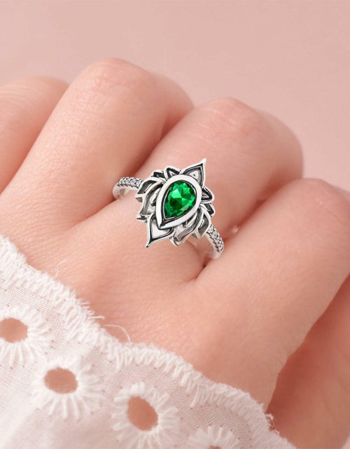 Load image into Gallery viewer, XMTYQ S925 Silver Lotus Flower Zircon Inspirational Ring Silver
