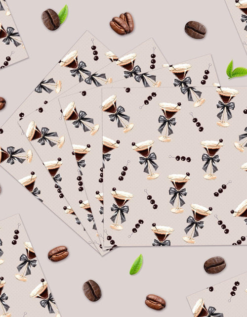 Load image into Gallery viewer, CHUNNIN Espresso Martini Napkins 50 PCS Brown Pink Disposable Paper Party
