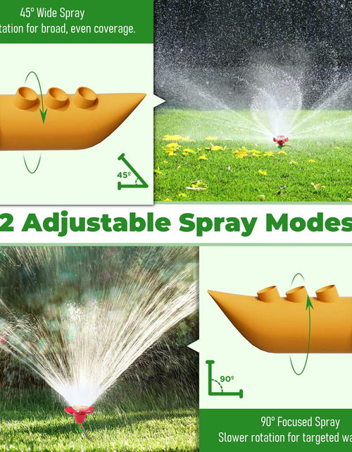 Load image into Gallery viewer, IcyByte Rotating Flower Garden Sprinkler Adjustable Spray Modes Red 8.66"
